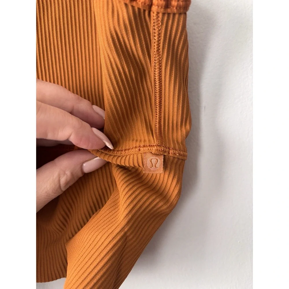 Lululemon Power Pivot Tank Top Rib Copper Butternut Brown Sz 8 Yoga Pilates